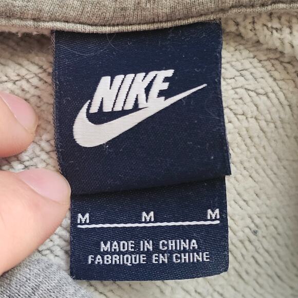 Nike Pullover Hoodie Mens Medium Grey Center Swoosh Sweatshirt Cotton Polyester - Picture 10 of 13